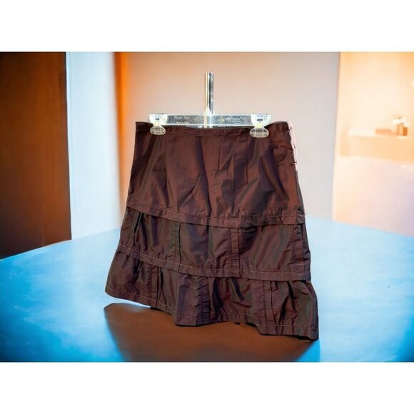 MAX STUDIO LADIES ABIGAIL TIERED LINED BLACK BURGUNDY MINGLED SKIRT NEW MEDIUM - Picture 6 of 6